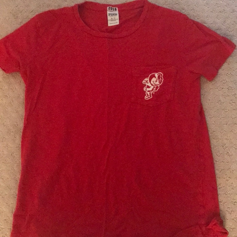 Pink Pocket Tee with Ohio state buckeyes